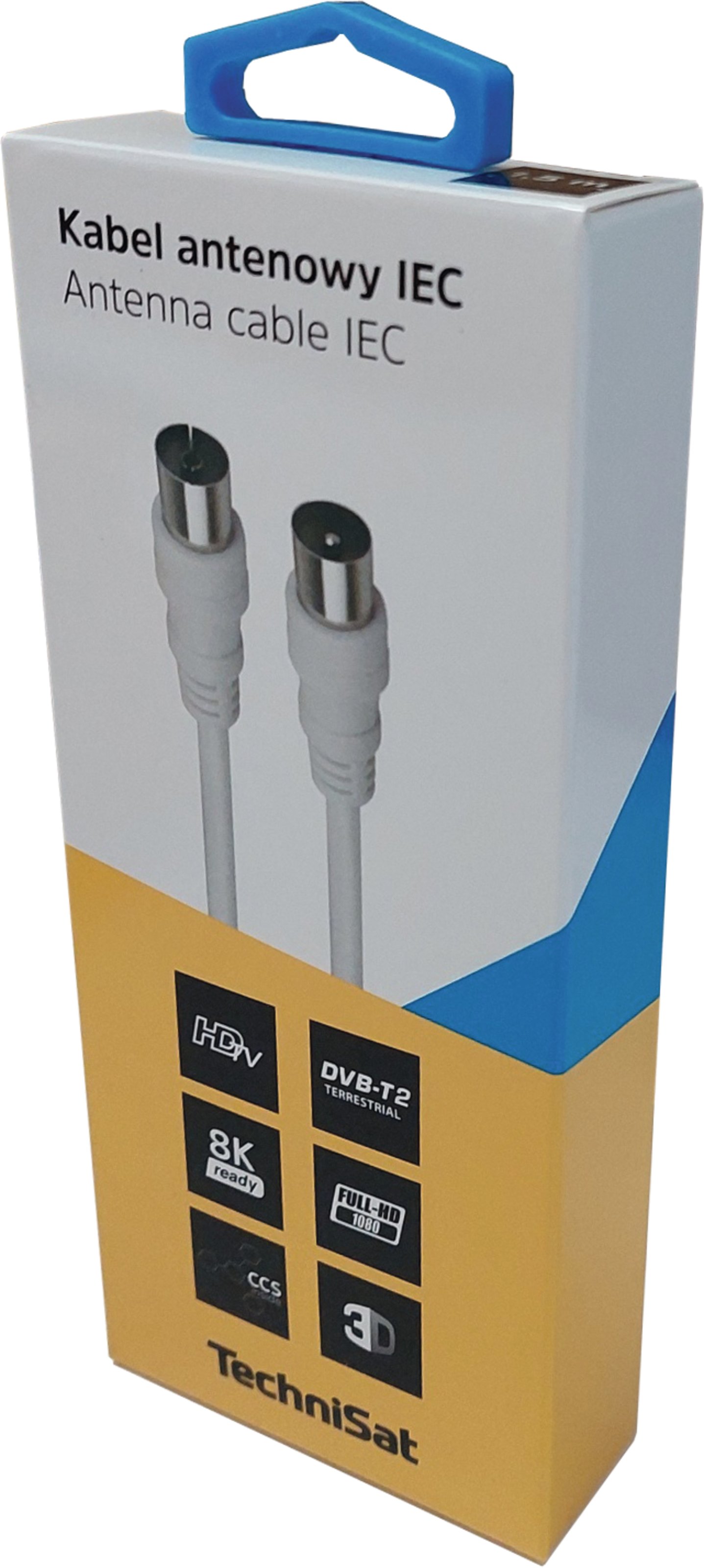 Kabel antenowy IEC; 1,5 m, biały