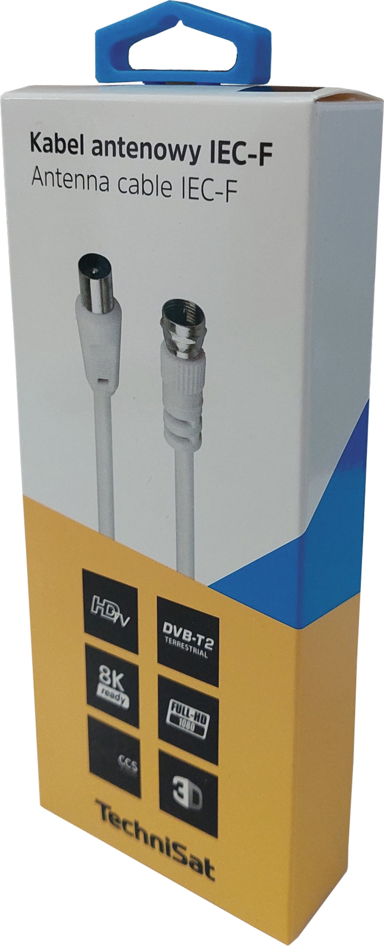 Kabel antenowy IEC-F; 3 m, biały